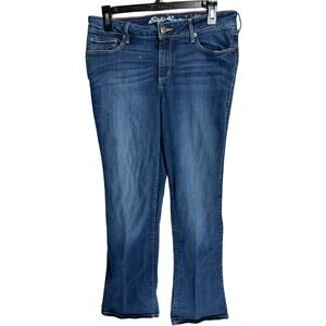 Eddie Bauer Curvy Bootcut Jeans Women Size 8 Blue Denim Mid Rise Cotton Blend